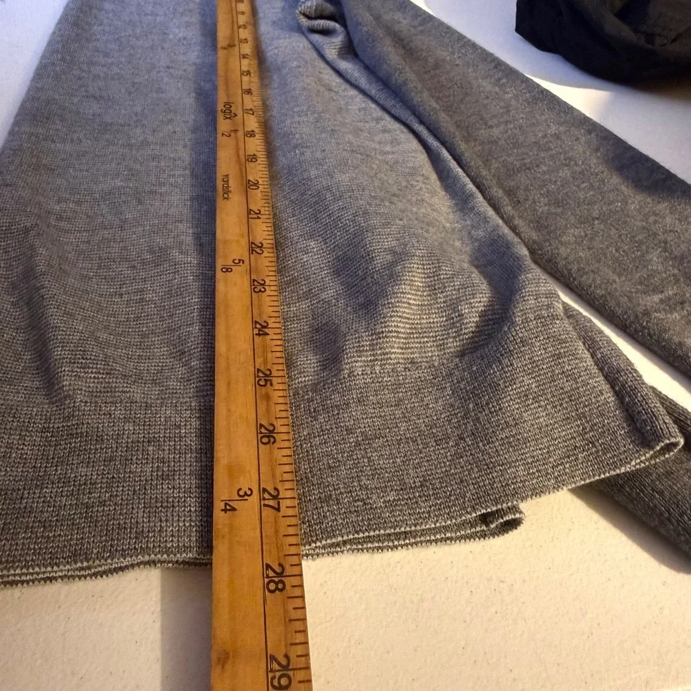 Express Merino‎ Wool Sweater Mens Large Grey Raglan Crew Neck Knit L preppy